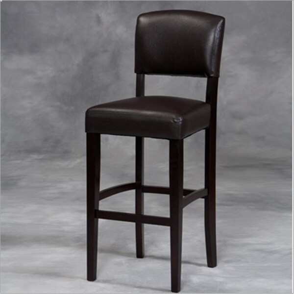 Linon Monaco Stool 24 Inches Espresso 0217VESP01KDU Zoro